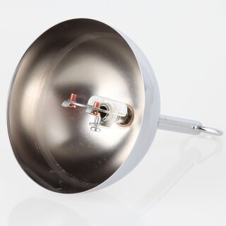 Lampen Baldachin Metall verchromt  100 mm Kugelform mit Pendelrohr und Leuchtenaufhnger