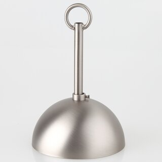 Lampen Baldachin Metall edelstahloptik  100 mm Kugelform mit Pendelrohr und Leuchtenaufhnger