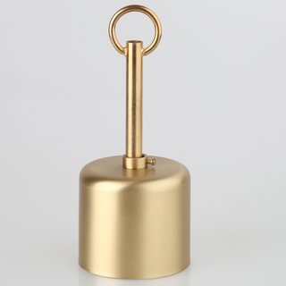 Lampen Baldachin 62x63mm Metall Messing matt Zylinderform mit Stellring und 10mm Pendelrohr