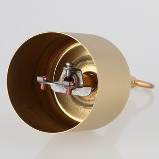 Lampen Baldachin 62x63mm Metall Messing matt Zylinderform mit Stellring und 10mm Pendelrohr