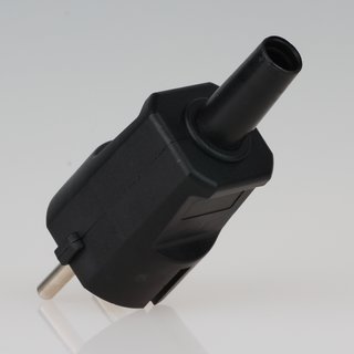 Schutzkontakt-Stecker schwarz 250V/16A mit Knickschutztuelle schlagfestes Thermoplast