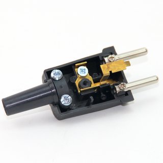 Schutzkontakt-Stecker schwarz 250V/16A mit Knickschutztuelle schlagfestes Thermoplast