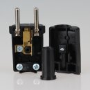 Schutzkontakt-Stecker schwarz mit Knickschutztülle – 250V/16A – aus schlagfestem Thermoplast, Kaiser