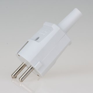 Schutzkontakt-Stecker grau 250V/16A mit Knickschutztuelle schlagfestes Thermoplast