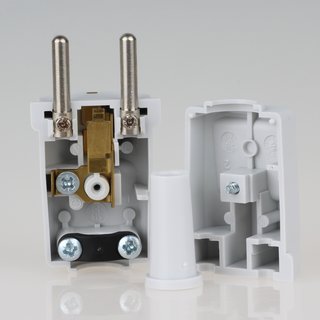 Schutzkontakt-Stecker grau 250V/16A mit Knickschutztuelle schlagfestes Thermoplast