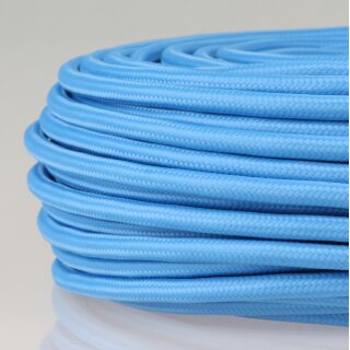 Textilkabel Stoffkabel himmelblau 3-adrig 3x0,75 Gummischlauchleitung 3G 0,75 H03VV-F textilummantelt