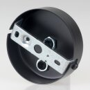 Lampen Zier-Baldachin Metall schwarz Ø 80 mm für 2 Lampenpendel mit Zugentlaster