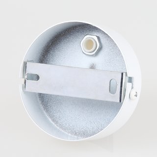 Lampen Metall Baldachin 80x25mm weiss  fr 2 Lampenpendel mit Zugentlaster aus Kunststoff