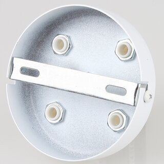 Lampen Zier-Baldachin Metall wei 100x25 mm fr 5 Lampenpendel mit Metall-Zugentlaster
