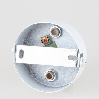 Lampen Zier-Baldachin Metall wei  80 mm fr 3 Lampenpendel mit Metall-Zugentlaster
