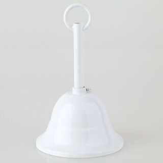Lampen Baldachin – Metall weiß, Tulpenform Ø 90 mm × H 61 mm, mit Leuchtenaufhängung für 10er Pendelrohr