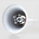 Lampen Baldachin – Metall weiß, Tulpenform Ø 90 mm × H 61 mm, mit Leuchtenaufhängung für 10er Pendelrohr