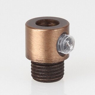 M10x1 Klemmnippel Zugentlastung aus Metall antik fum mit Auengewinde