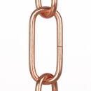 Lampen Metall-Kette 3,8 mm 20x47 | Verkupfert | Zum Aufhängen schwerer Lampen & Kronleuchter | Belastbar bis 18 kg - Meterware