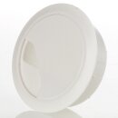 Kabeldurchführung für Tisch & Arbeitsplatten | Ø 59 mm | Kunststoff weiß | Mit drehbarer Öffnung | Heidemann