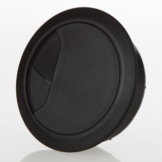 Kabeldurchfhrung fr Tisch & Arbeitsplatten |  59 mm | Kunststoff schwarz | Mit drehbarer ffnung | Heidemann