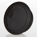 Kabeldurchführung für Tisch & Arbeitsplatten | Ø 59 mm | Kunststoff schwarz | Mit drehbarer Öffnung | Heidemann