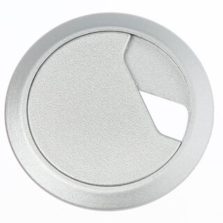 Kabeldurchfhrung fr Tisch & Arbeitsplatten |  59 mm | Kunststoff silber | Mit drehbarer ffnung | Heidemann