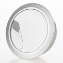 Kabeldurchführung für Tisch & Arbeitsplatten | Ø 59 mm | Kunststoff silber | Mit drehbarer Öffnung | Heidemann