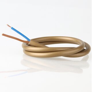 PVC-Lampenkabel gold 2-adrig 2x0,75 mm H03VV-F &ndash; Meterware