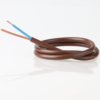 PVC-Lampenkabel braun 2-adrig 2x0,75 mm H03VV-F &ndash; Meterware