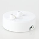 Lampen Zier-Baldachin Metall weiß Ø 80 mm für 2 Lampenpendel mit Metall-Zugentlaster