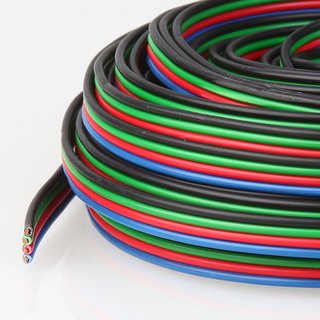 5 Meter Niedervoltkabel Vierlingslitze 4x0,25 mm  fr RGB LED Streifen