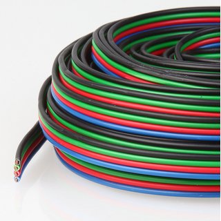 10 Meter Niedervoltkabel Vierlingslitze 4x0,25 mm  fr RGB LED Streifen