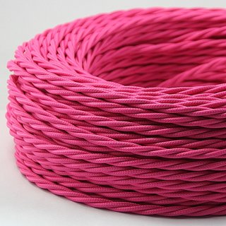 Textilkabel pink 3 adrig 3x0,75 gedreht doppelt isoliert