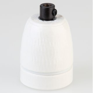 E27 Premium Porzellanfassung glasiert mit Metall Zugentlaster tiffany 250V/4A M10x1 IG