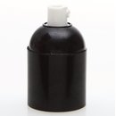 E27 Bakelit Fassung schwarz Glattmantel mit Zugentlaster...