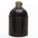 E27 Bakelit Fassung schwarz Glattmantel mit Zugentlaster...