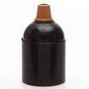 E27 Bakelit Fassung schwarz Glattmantel mit Zugentlaster...