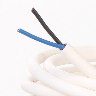 Klingeldraht / Klingelleitung YR 2x0,8 mm &ndash; Rundleitung, wei - Meterware