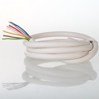 100 Meter Klingeldraht / Klingelleitung YR 8x0,8 mm &ndash; Rundleitung, wei