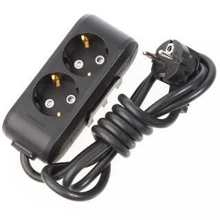 Panasonic Steckdosenleiste 2-fach, schwarz &ndash; 1,5m Kabel, Winkelstecker, Kinderschutz