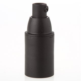 E14 Thermoplast Fassung schwarz Glattmantel mit Zugentlaster Kunststoff schwarz