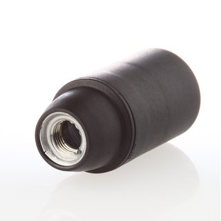 E14 Thermoplast Fassung schwarz Glattmantel mit Zugentlaster Kunststoff schwarz