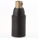 E14 Thermoplast Fassung schwarz Glattmantel mit...