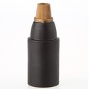 E14 Thermoplast Fassung schwarz Glattmantel mit...