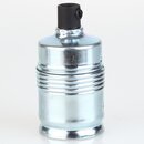 E27 Metall-Lampenfassung verchromt ohne Auengewinde mit...