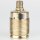 E27 Metall-Lampenfassung vermessingt mit Außengewinde und goldenem Kunststoff Zugentlaster