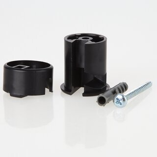 Lampen Deckenverteiler &bdquo;Affenschaukel&ldquo; &ndash; Schwarz 27x30 mm, Kunststoff, Umlenkung von Kabeln