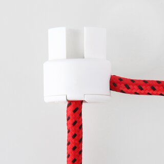 Lampen Deckenverteiler &bdquo;Affenschaukel&ldquo; &ndash; Wei 27x30 mm, Kunststoff, Umlenkung von Kabeln