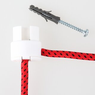 Lampen Deckenverteiler &bdquo;Affenschaukel&ldquo; &ndash; Wei 27x30 mm, Kunststoff, Umlenkung von Kabeln