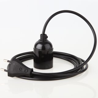 PVC Lampenpendel E27 mit Bakelit Gewindemantel-Fassung, schwarz &ndash; Kabellnge whlbar 1-10 Meter