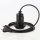 PVC Lampenpendel E27 mit Bakelit Teilgewindemantel-Fassung, Schalter und Schraubring, schwarz – Kabellänge wählbar 1-10 Meter