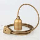 PVC Lampenpendel E27 Bakelit Fassung Gewindemantel gold...
