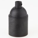 E27 Kunststoff Lampenfassung schwarz ohne Auengewinde...