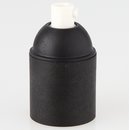 E27 Kunststoff Fassung schwarz ohne Auengewinde mit...